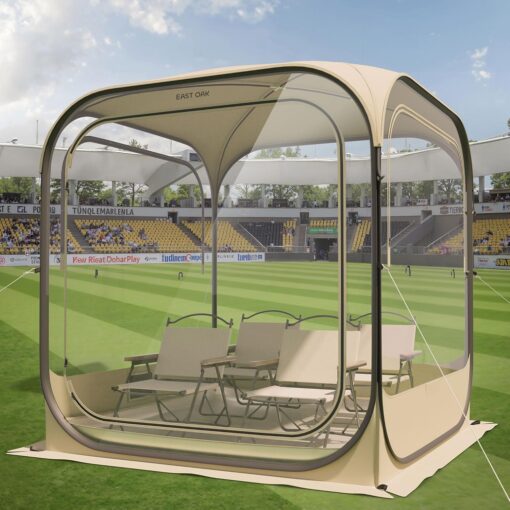 EAST OAK Weather Sports Tent for Fishing & Outdoors | Pop Up Bubble Tent Instant Sun & Rain Shelter | No Condensation, Spacious Interior, Ultra Visibility | All Weather Protection | 72L*72W*86.6H, 72"L*72"W*86.6"H
